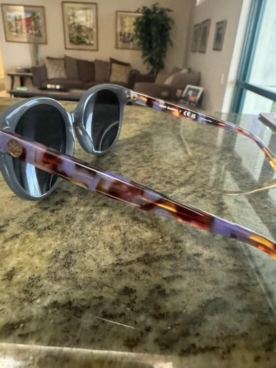 Tory Burch TY7157 1809/80 Blue Gray Purple Tortoise Marble Sunglasses 53-18-140 main image 5